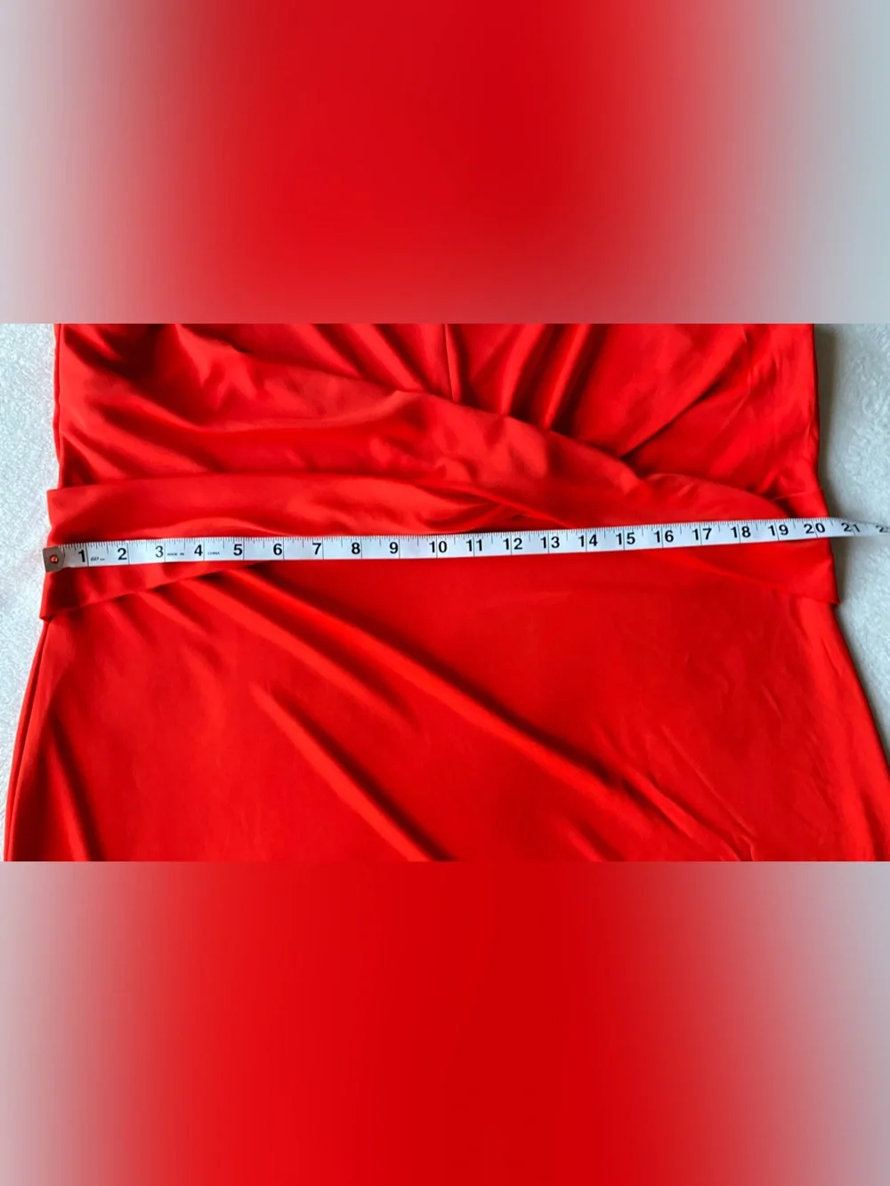 Ann Taylor Twist Front Jersey Dress Crimson Orange sz XL - Picture 14 of 15